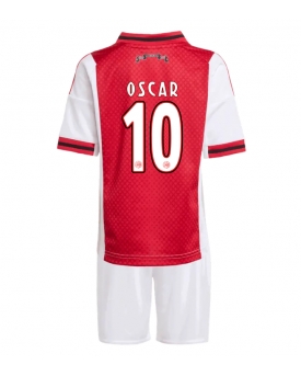 Ajax Oscar Gloukh #10 Maglia Gara Casa Repliche 2025-26 Bambino Maniche Corte